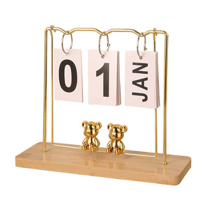 Elegance Bear Swing <b>Calendar</b> Perpetual Desk Ornament For Office Bedroom Decor - Product Image 2