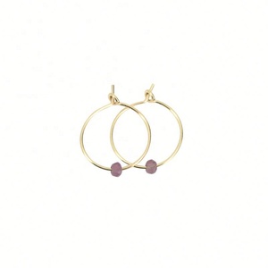 Pendientes de Gancho con Cristal de Cuarzo en Forma de Gota Pequeña, Cruz de Acero Inoxidable, Chapado en Oro de 18K, a la Moda, Resistentes al Agua, Hechos a Mano, Regalos para Mujer - Product Image 4