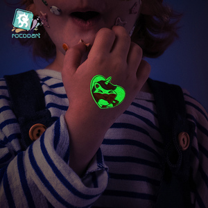 Autoadesivo del tatuaggio luminoso braccio per bambini viso incandescente tatuaggio bambini Body Art tatuaggio <span class=keywords><strong>unicorno</strong></span> cartone animato - Product Image 5