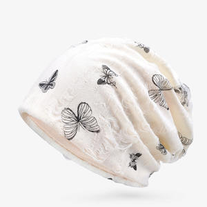 Haute qualité femmes papillon Beanie doux mince respirant casquette mince trou pour printemps <span class=keywords><strong>été</strong></span> voyage en gros pull <span class=keywords><strong>chimio</strong></span> chapeau - Product Image 1