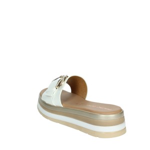 Pantofole bianche 11124-e4 con comodi sandali con zeppa a punta aperta traspirante e morbida soletta in gomma PU per la primavera estate inverno - Product Image 2