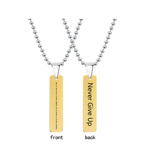 Collana con Codice Morse in Acciaio Inox Placcato Oro 18K, Regalo per Migliori Amici con Incisione 'Love Luck Fearless <span class=keywords><strong>Never</strong></span> <span class=keywords><strong>Give</strong></span> <span class=keywords><strong>Up</strong></span> Blessed' 2022 - Product Image 3