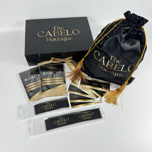 Từ màu đen Quà Tặng hộp sang trọng với satin tóc mở rộng Tóc Giả bao bì bó nhựa OPP Túi giấy gói Cảm ơn bạn Thẻ tag - Product Image 5