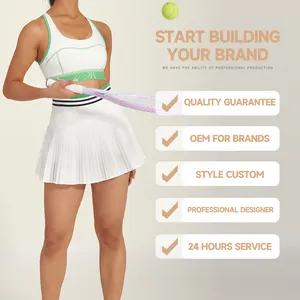 women Tennis Dress Pleated Tennis Skirt Sleeveless adjustable strap Padded bra Crop Top Golf Workout Outfits tennis Skorts