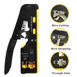 Multifunctionele Crimper Stripper Cutter Tang 6P 8P Netwerk Elektronische Tools Cat7 Passeren Krimpgereedschap