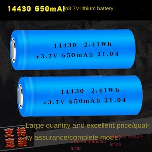 แบตเตอรี่โซลิดสเตตแบบชาร์จได้ 14430 3.7V 650mAh รูปทรงกระบอก พร้อมแคโทด LiCoO2 500 รอบการใช้งาน สำหรับระบบไฟฟ้า - Product Image 4