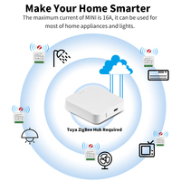 Interruptor Inteligente Impermeable SIXWGH 16A Mini ZigBee 3.0, Compatible con Alexa/Google, Control de 2 Vías, Temporizador, Control de Grupo, Smart Life