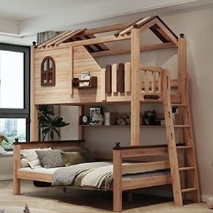 Cabane dans les arbres <span class=keywords><strong>lit</strong></span> superposé en bois massif pour enfants avec <span class=keywords><strong>toboggan</strong></span> familial <span class=keywords><strong>lit</strong></span> superposé <span class=keywords><strong>lit</strong></span> <span class=keywords><strong>haut</strong></span> et bas - Product Image 3