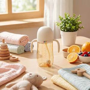 <span class=keywords><strong>Vaso</strong></span> Transparente con Forma de Copa y Tapa Abierta para Niños Pequeños, <span class=keywords><strong>Vaso</strong></span> de Transición Antiderrames Libre de BPA con Tapa Sellada - Product Image 3
