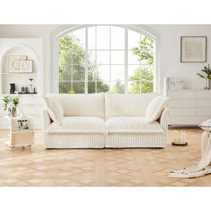 लिविंग रूम के लिए आधुनिक स्लाइपकवर 2 सीट सोफे, 2 सीटर सोफा, कॉर्डरॉय गहरी सीट सोफे - Product Image 2
