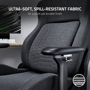 <span class=keywords><strong>Iskur</strong></span>-Silla de tela para juegos para adultos, sillón de tela textil gris oscuro con sistema de soporte Lumbar, peso máximo de 300 libras - Product Image 4