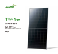 Jinko Tiger Neo Series 78HL4-BDV Module bifacial à double verre de type N 625 630 635 640 645 Panneau solaire de 650 watts
