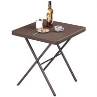 Table carrée pliante portable, structure en acier allié robuste, base croisée, sans assemblage, capacité de 400 lb, intérieur/extérieur, camping, patio