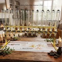 Ensemble de 12 distributeurs de parfum à têtes dorées, avec bouteille de recharge de 375 ml, présentoir et machine de remplissage pour magasin de parfums de mariage, personnalisable avec logo