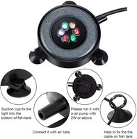 Gako Pierre à air LED pour aquarium, diffuseur d'air pour aquarium, décoration d'aquarium, 6 couleurs changeantes
