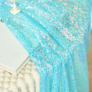 1 Rideau Transparent Bleu Glacé à Paillettes - Rideaux Scintillants de Luxe 100% Polyester Personnalisables à Passe-Tringle Moderne pour Fenêtres en Baie et Salons - Product Image 5