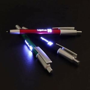 Stylo bille publicitaire 3-en-1 de haute qualité avec logo laser personnalisé et lumière LED, idéal pour les cadeaux - Product Image 2