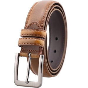 Alta calidad de encargo <span class=keywords><strong>Bicolor</strong></span> marrón Casual ajustable genuino de piel de vaca de los hombres correa de cuero al por mayor - Product Image 3