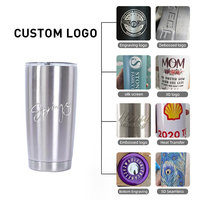 Mug de voyage isotherme à double paroi 20 oz avec logo personnalisé, revêtement poudré, en acier inoxydable, idéal pour la gravure laser