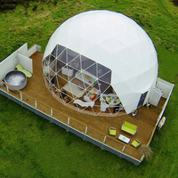 Dôme Géométrique Hôtelier, Tente Dôme Transparente en PVC pour Projection Extérieure, Igloo Hivernal Géodésique en Polycarbonate Écologique pour Maison/Resort