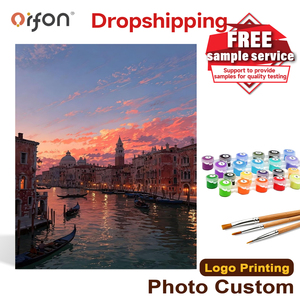 Kit <span class=keywords><strong>de</strong></span> Peinture par Numéros DIY pour Adultes, Thème Coucher <span class=keywords><strong>de</strong></span> Soleil sur le Grand Canal <span class=keywords><strong>de</strong></span> <span class=keywords><strong>Venise</strong></span>, Peinture Acrylique, Décoration Murale, Vente en Gros - Product Image 1