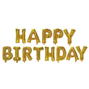 मिश्रित जन्मदिन मुबारक गुब्बारे पार्टी सजावट गुब्बारे जन्मदिन का केक और स्टार के साथ की आपूर्ति