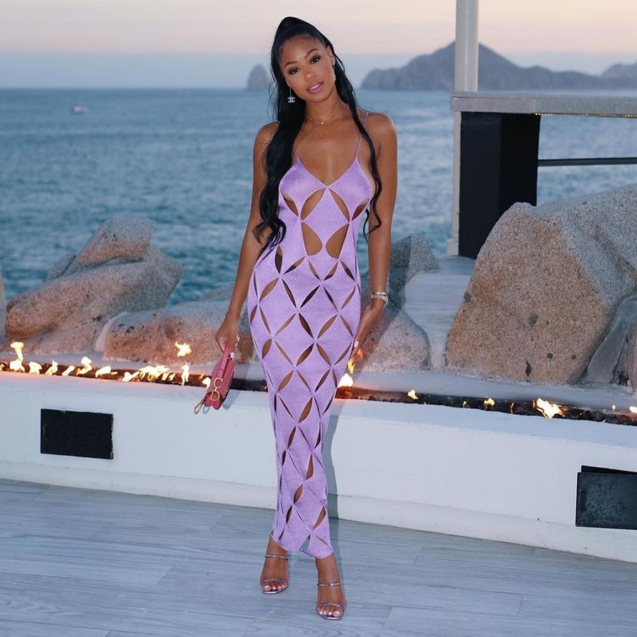 Kliou K22D14230 сексуальное Элегантное летнее женское вечернее платье на тонких бретельках с открытой спиной женское Платье Макси