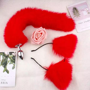 Anal Plug seks oyuncakları tilki kuyruğu popo fiş peluş kedi kulak bandı Set seks oyuncakları çift Cosplay fabrika fiyat için - Product Image 6