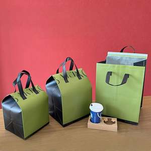 Sac de courses portable personnalisé avec logo, en non-tissé, écologique, avec isolation thermique en aluminium, sac isotherme écologique pour le déjeuner - Product Image 3