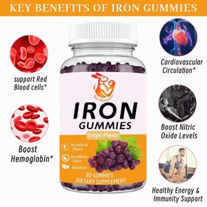 Gomitas de Hierro al Por Mayor de Fábrica con Raíz de Remolacha Orgánica y Vitamina C, Alta Potencia para la Deficiencia de Hierro y la Fatiga - Product Image 5