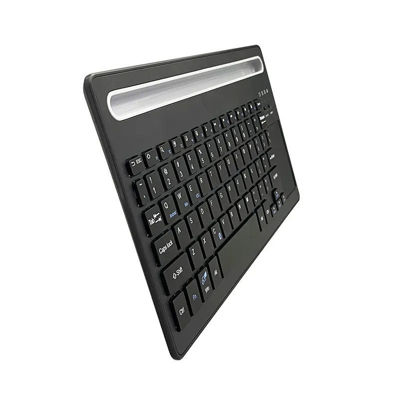 New Super Slim Mini Portable Rechargeable BT/2.4G Wireless Scissor multimedia Keyboard with Touch Pad and Phone Holder BT-63