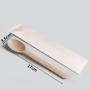 定制双酚a免费环保稻壳塑料婴儿儿童勺子和叉子套装