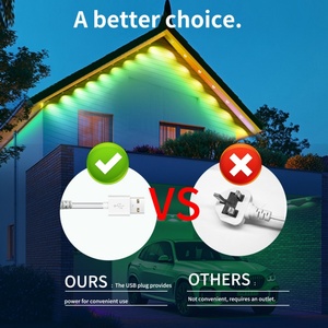 Colorful Christmas LED Eaves <b>Light</b> Waterproof IP65 Smart Garden Lighting for Holiday Decorations with Voice/App Control - Product Image 3