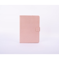 Étui pour tablette en cuir rose élégant, design professionnel personnalisé avec trou unique et compartiments à quatre tiroirs