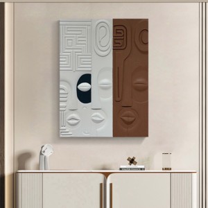 Pintura Decorativa Abstracta de Alta Calidad Estilo Nórdico, Tallado en Madera Moderno y Simple, Cuadros Colgantes para Decoración de Paredes de Hotel - Product Image 1