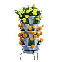 Jardinières empilées auto-arrosantes pour jardin vertical Pots de fleurs en plastique
