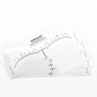 100 autocollants jetables imperméables en plastique pour microblading, maquillage permanent, règle de traçage des sourcils