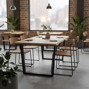 American Style Solid Wood Lift <b>Tables</b> Metal Crafts <b>Legs</b> Dining Room and Living Room Sets for Mall & Hotel Use - Product Image 3