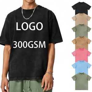 T-shirt Homme Oversize 300 GSM Écologique à Manches Courtes, Logo Personnalisé, Effet Délavé Vintage, Impression DTG, Coton Lourd 100% - Product Image 1