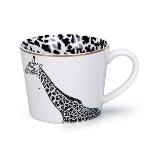 नॉर्डिक पशु डिजाइन सिरेमिक मग तेंदुए ज़ेबरा जिराफ decal धब्बेदार लक्जरी सोने रिम के साथ मग - Product Image 3