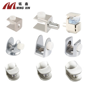 Clips en alliage de zinc Ming Xin pour verre, 10 mm, réglables avec poignée, pour fixation d'étagères de présentoirs de meubles - Product Image 1