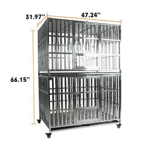 Jaula plegable y apilable para perros, jaula de <span class=keywords><strong>Metal</strong></span> de acero resistente de una sola puerta - Product Image 5