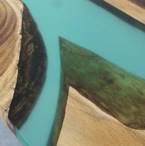 Muebles de Interior de Madera de <span class=keywords><strong>Nogal</strong></span> Verde, Encimeras de Resina Epoxi, Mesa de Resina Epoxi con Borde Natural - Product Image 4