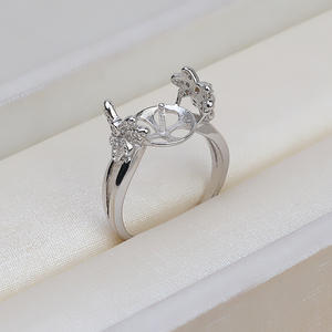 Anillo Abierto de Plata S925 para Mujer con Perla Natural, Accesorios DIY, Talla 13.5-14.5, Bandeja de Joyería de Acero Inoxidable 158 - Product Image 3