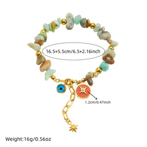 Fashion Charm Bracelet Natural Stone Beaded Zinc Alloy Women's Jewelry Gift Autumn Winter New Arrival - Product Image 5
