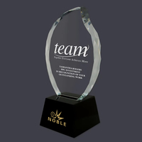 Nouveau design trophée de flamme à facettes en cristal optique gravé de spectacle équestre personnalisé