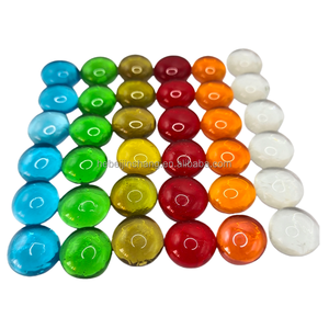Cuentas de Vidrio de Colores Resistentes a la Decoloración para Arte Popular, Decoración de Paredes, Exhibición Comercial, Accesorios Hechos a Mano, Cuentas Planas de Vidrio Marca JS - Product Image 4