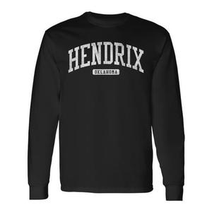 T-shirt a maniche lunghe Hendrix Oklahoma, abbigliamento unisex in stile college - Product Image 1