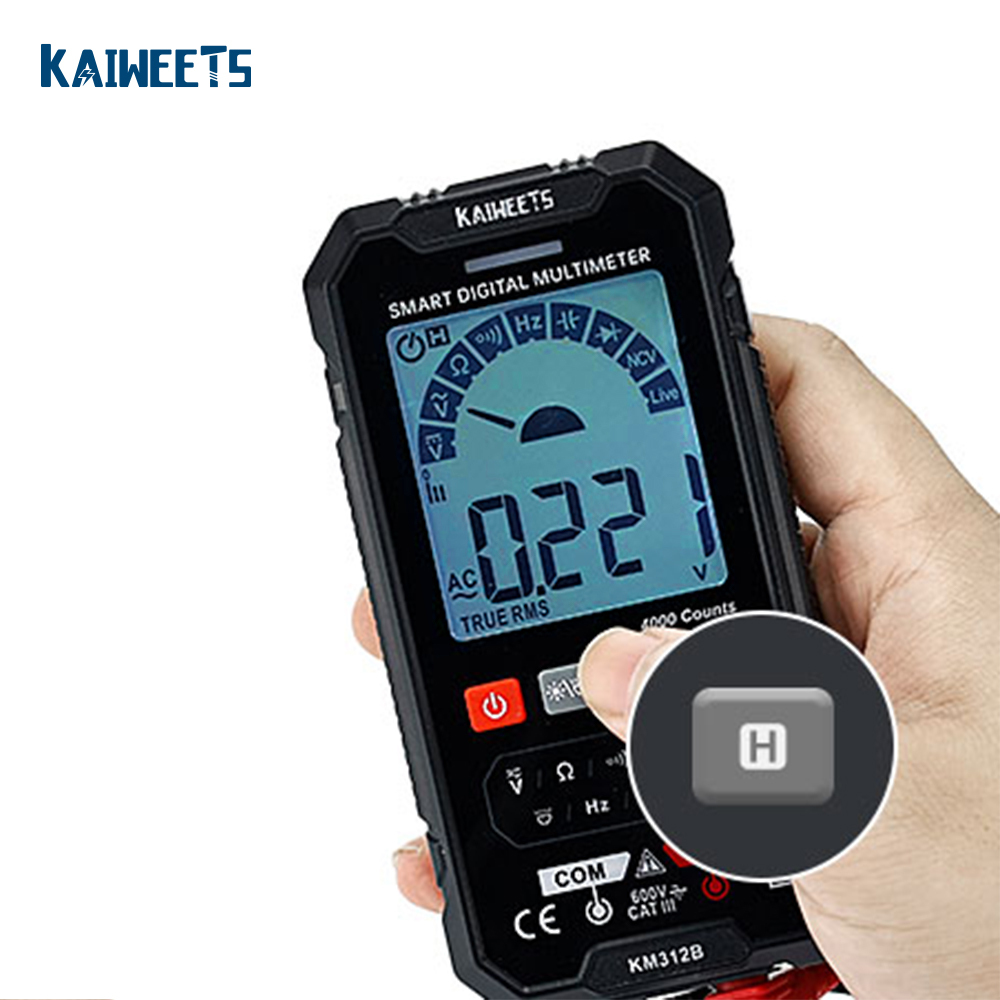 Multifunction handheld multimeter with frequency Kaiweets km312B smart portable multimeter