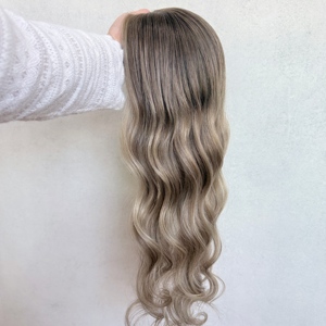 วิกผมแท้สำหรับผู้หญิงผมร่วงไฮไลท์ลูกไม้สวิสปิดรากเข้มมองไม่เห็นเอชดีลูกไม้จากสวิส - Product Image 5